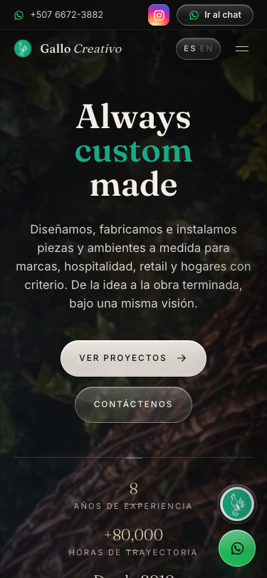 Versión móvil de Gallo Creativo