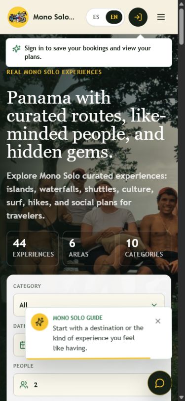 Versión móvil de Mono Solo Travel