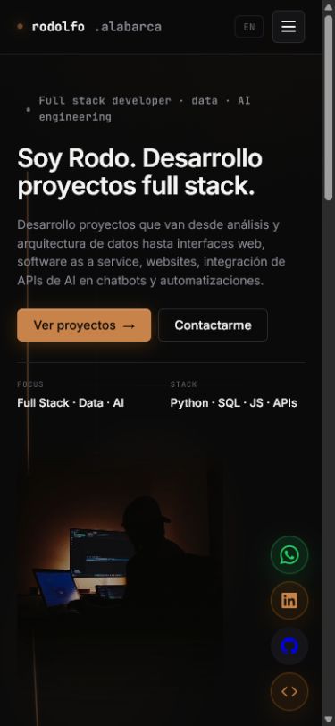 Versión móvil del Portfolio